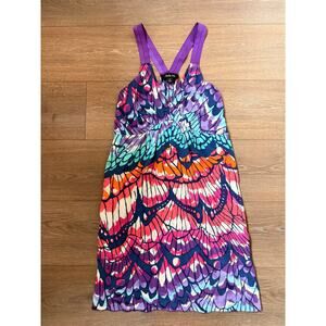 Charlie Jade 100% Silk Butterfly Psychedelic Vibrant Resort Spring Summer Medium